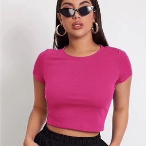 SHEIN hot pink baby tee